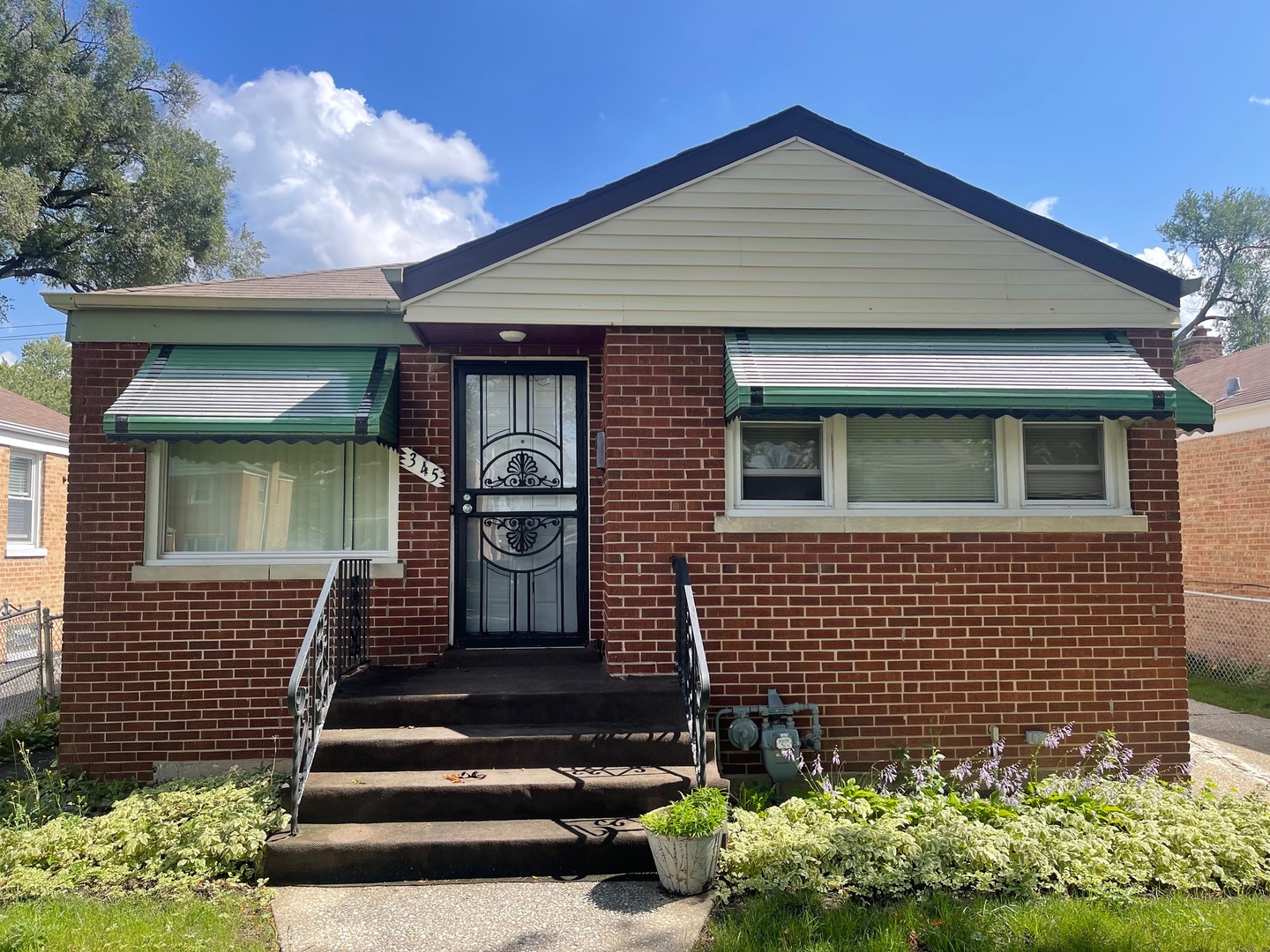 a front view of a house