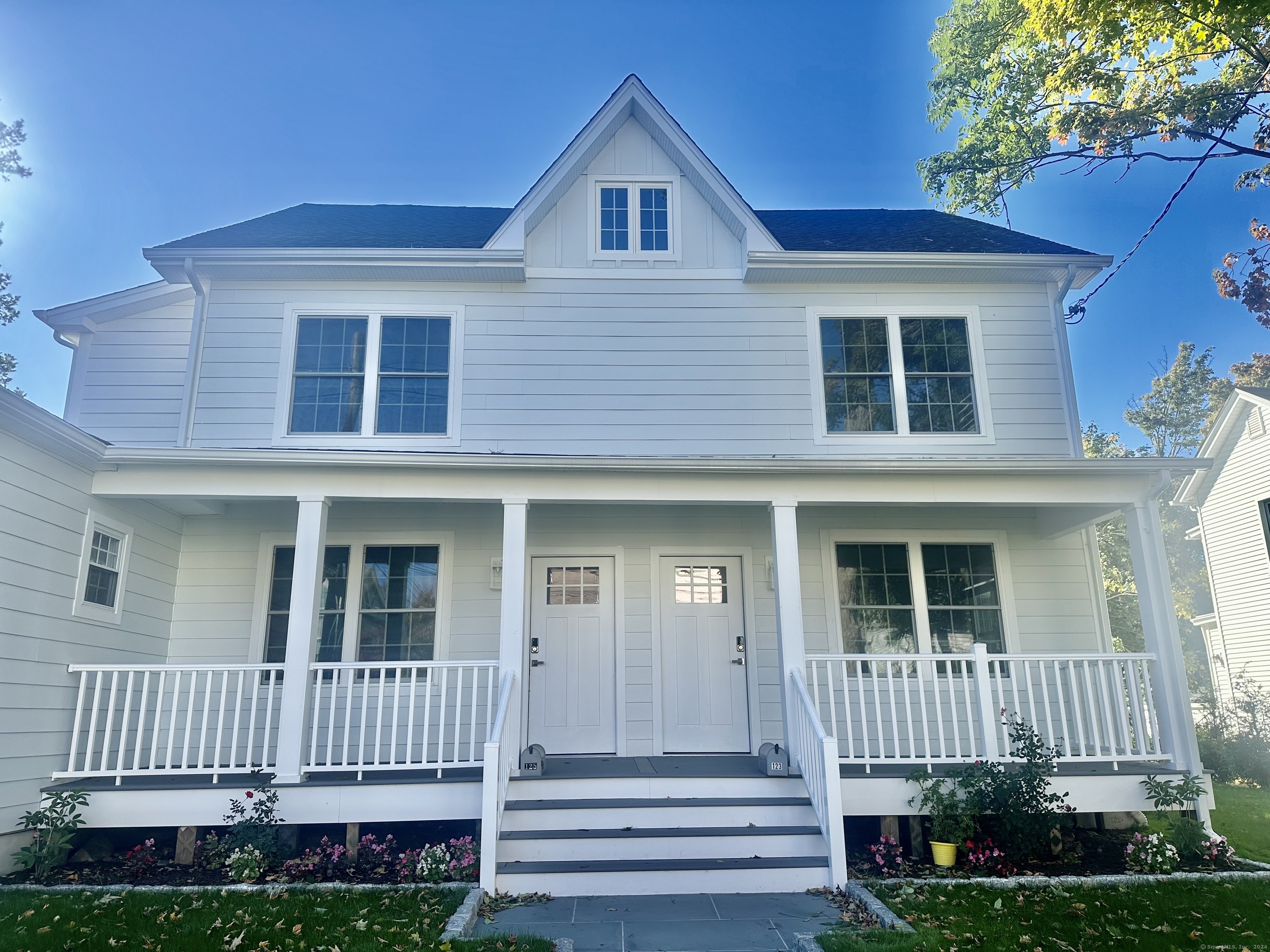 a front view of a house