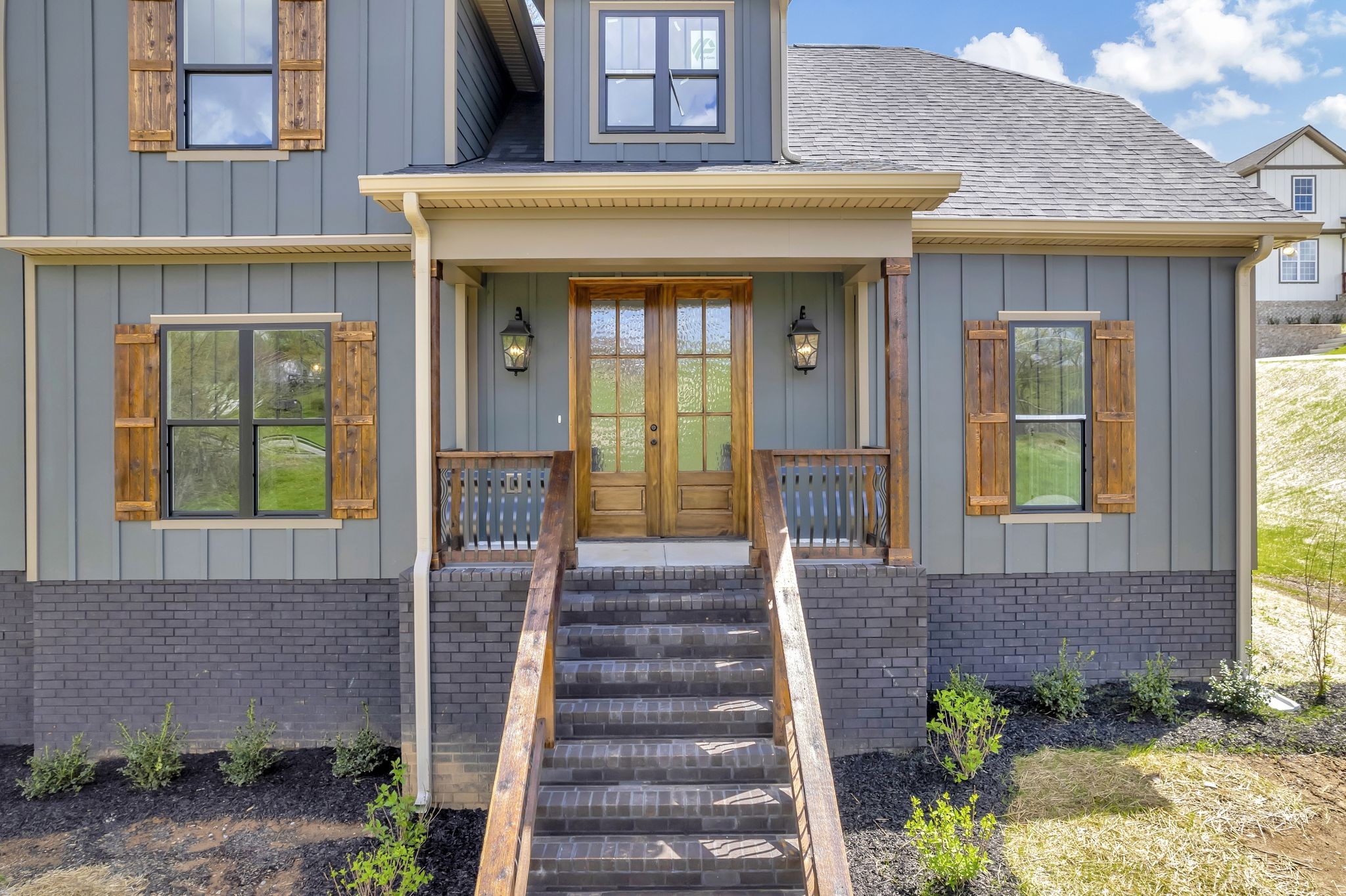 a front view of a house