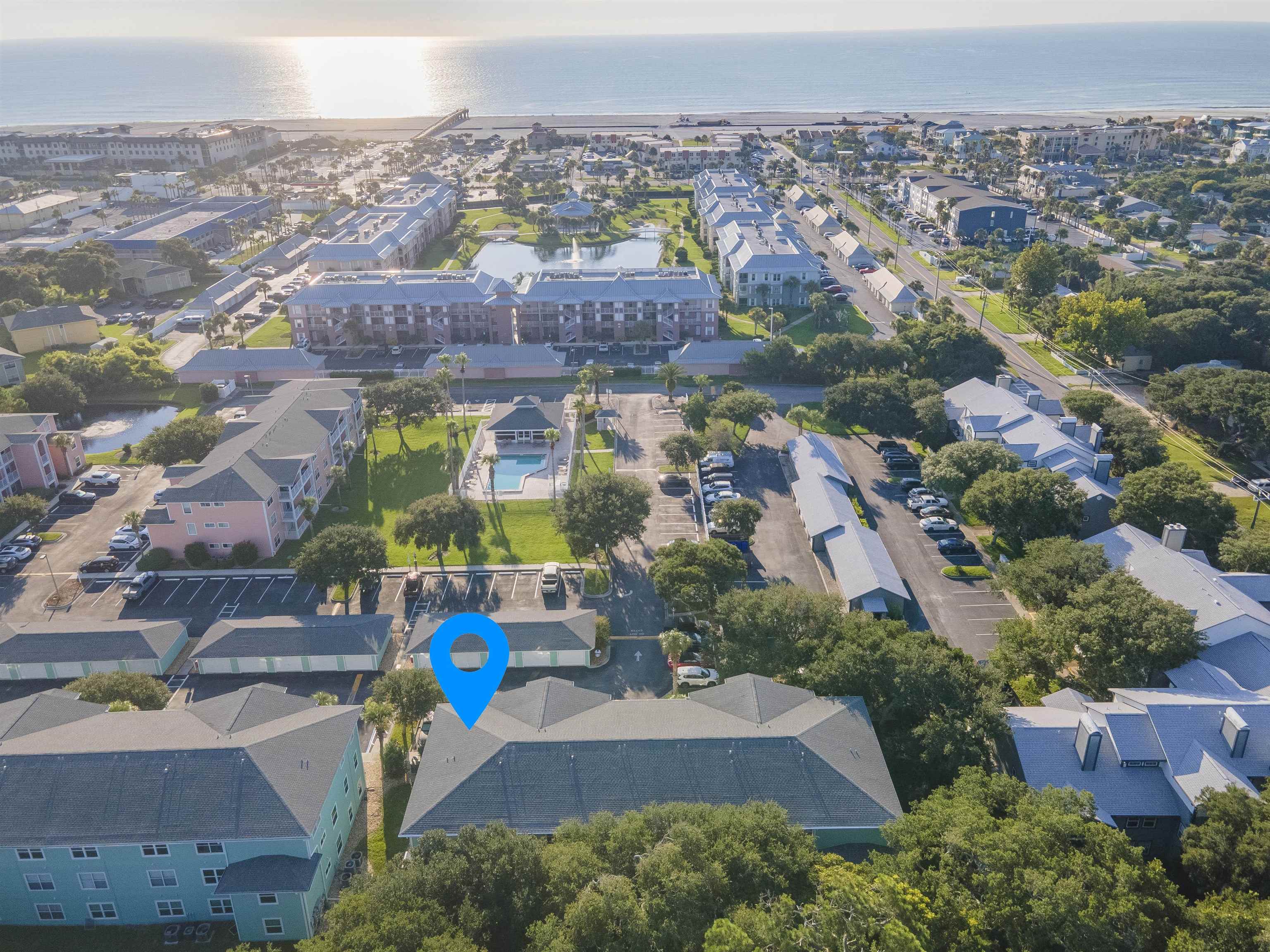 an aerial view of multiple house