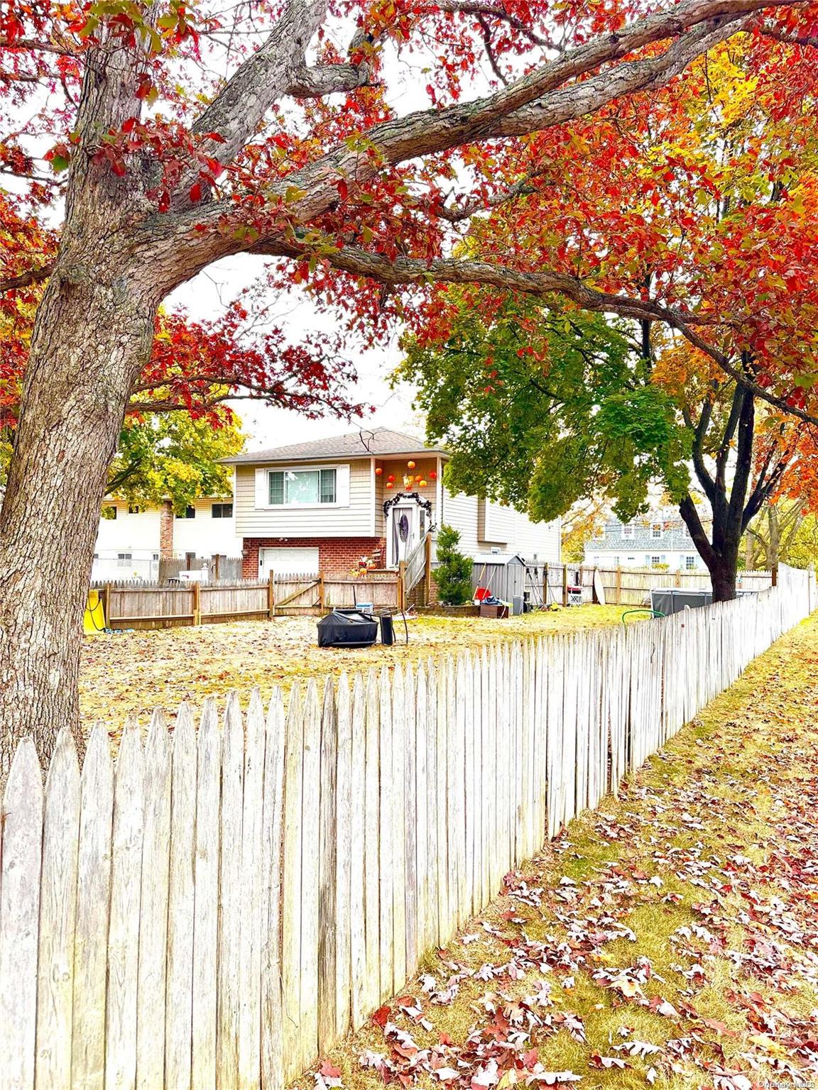 a view of a wrought iron fence