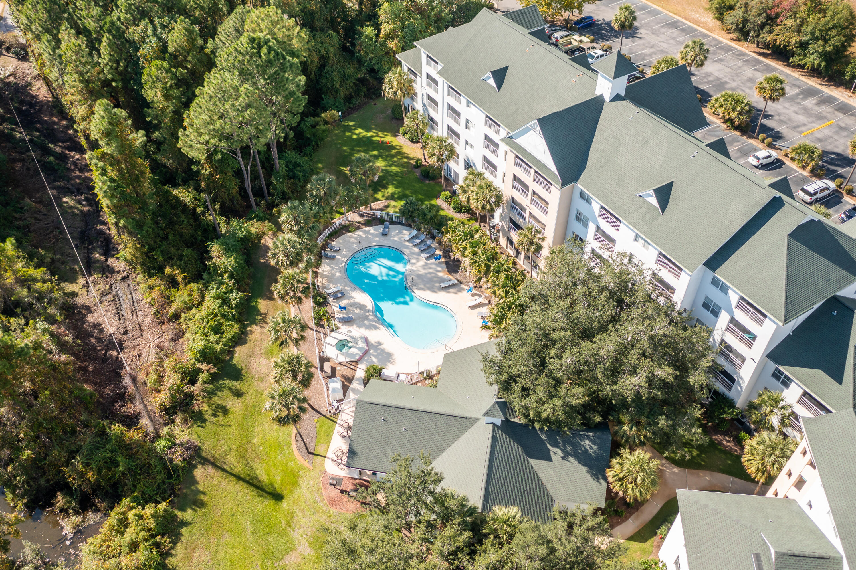 an aerial view of a house