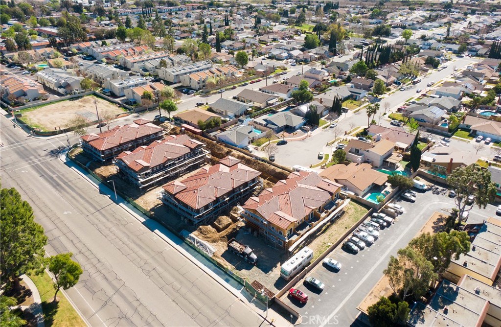 an aerial view of a city