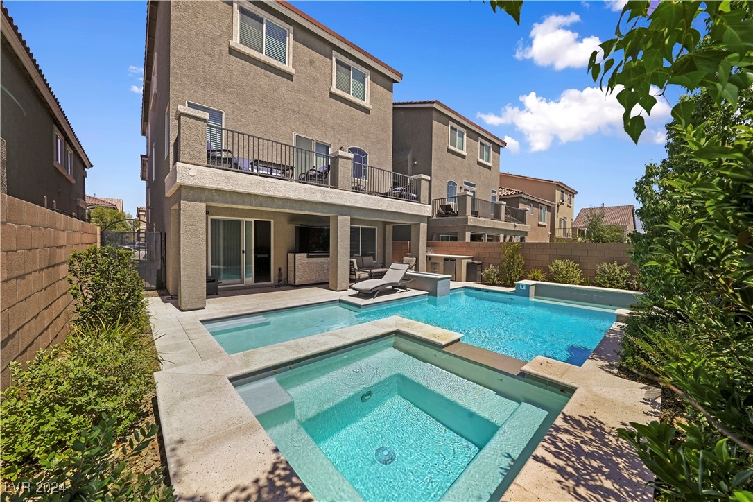 pool and backyard