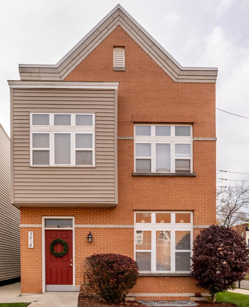 a front view of a house