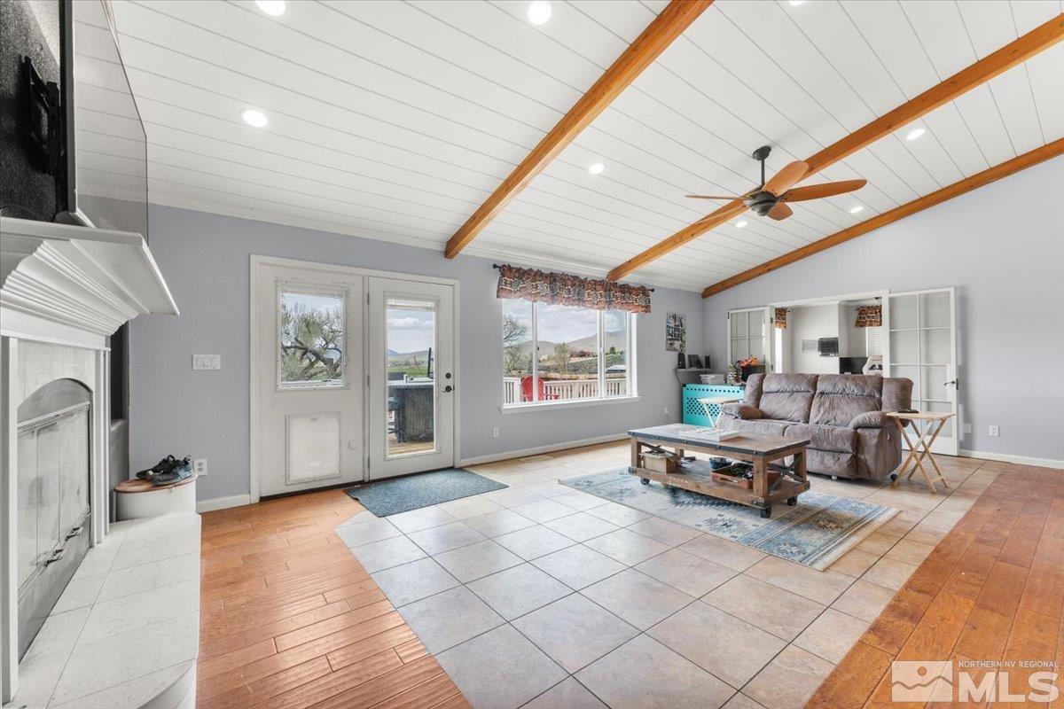 a living room with furniture