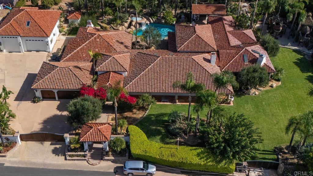 an aerial view of a house