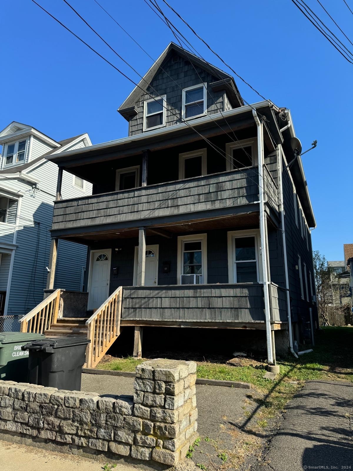 a front view of a house with balcony