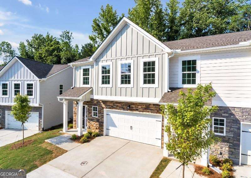 front view of a house with a yard