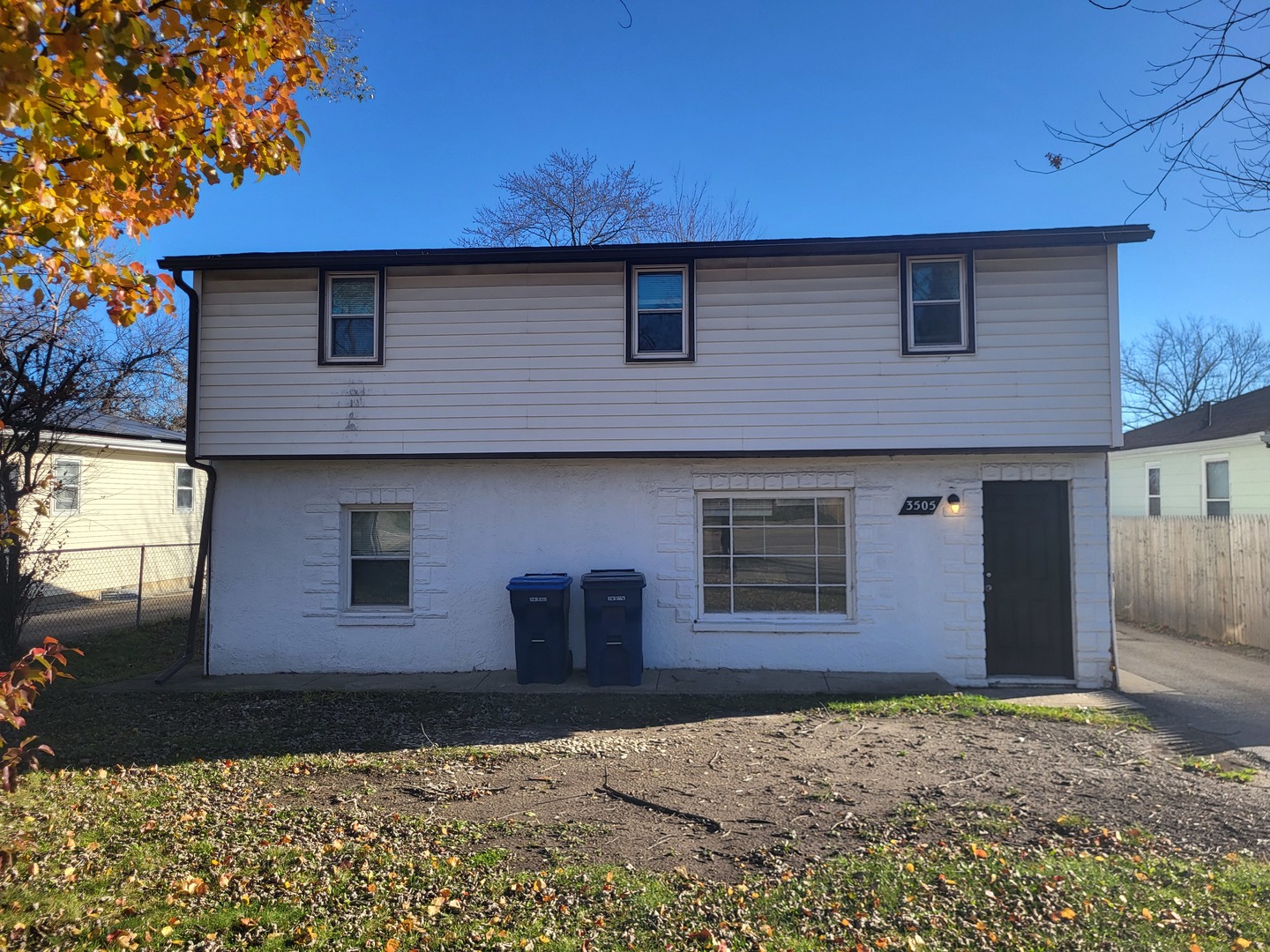 a front view of a house