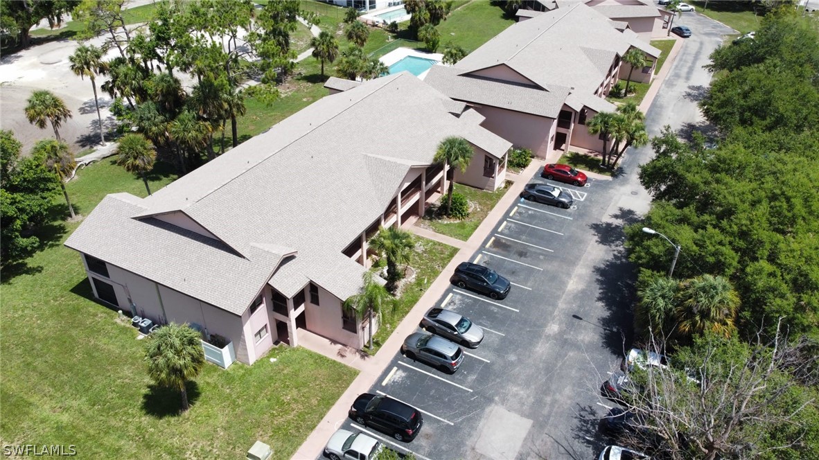 an aerial view of a house