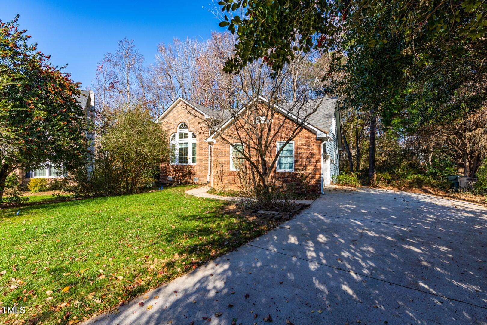 a view of backyard with green space