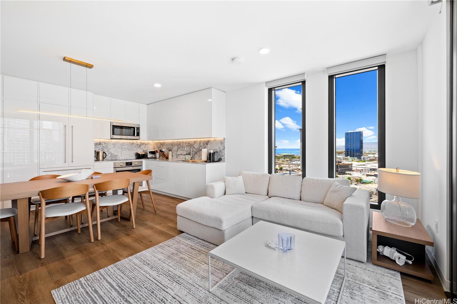 Extra window in living area, wider windows in both bedrooms, only in odd-number floors