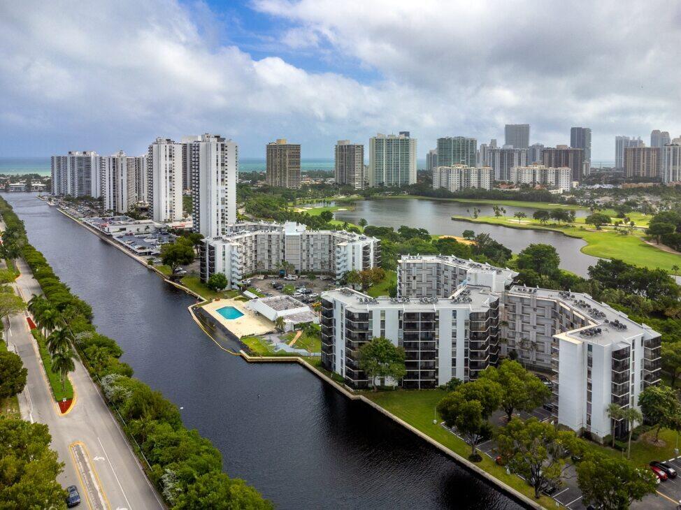 a view of a city with tall buildings