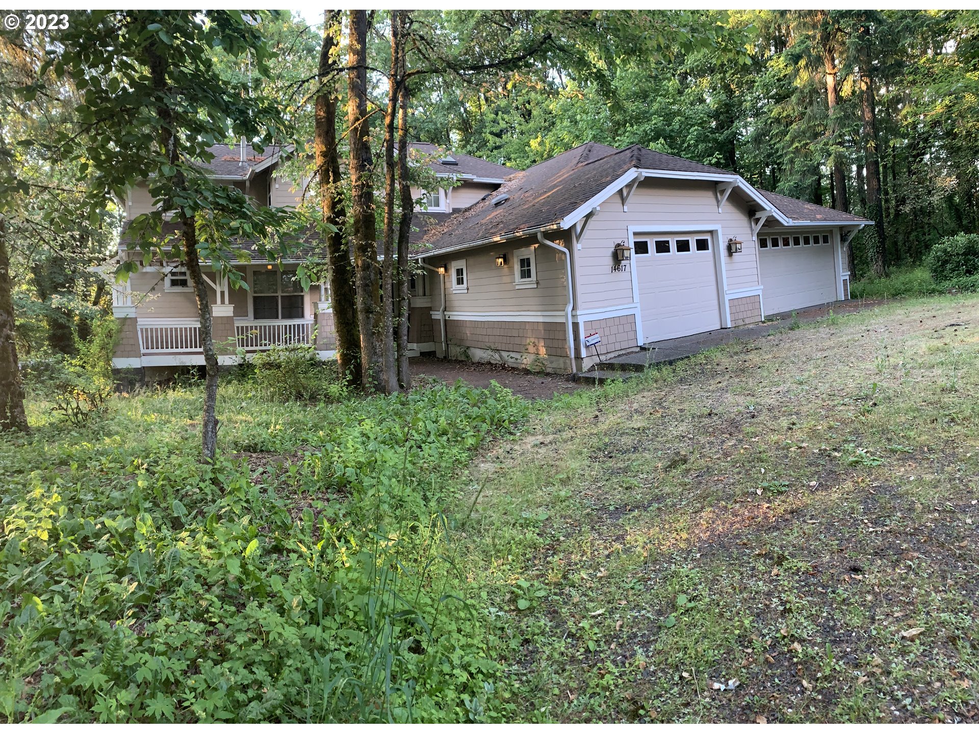 a house with trees in the background