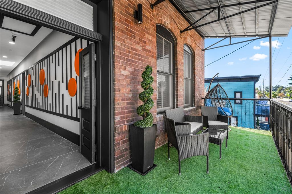 a view of two chairs in the deck