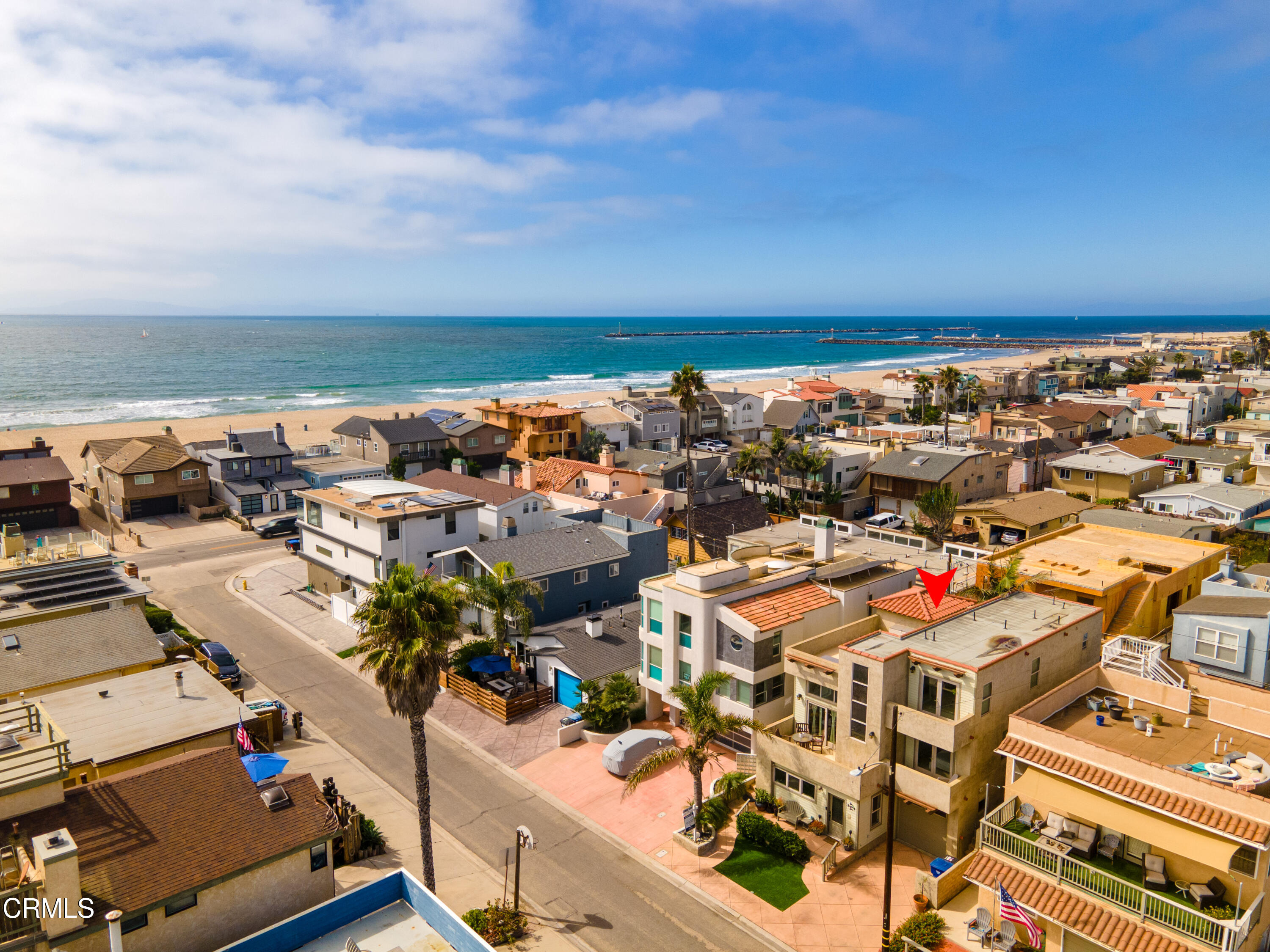 an aerial view of multiple house