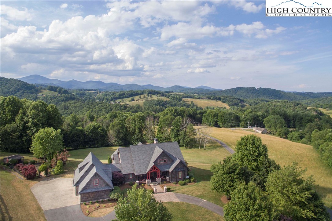 an aerial view of a house