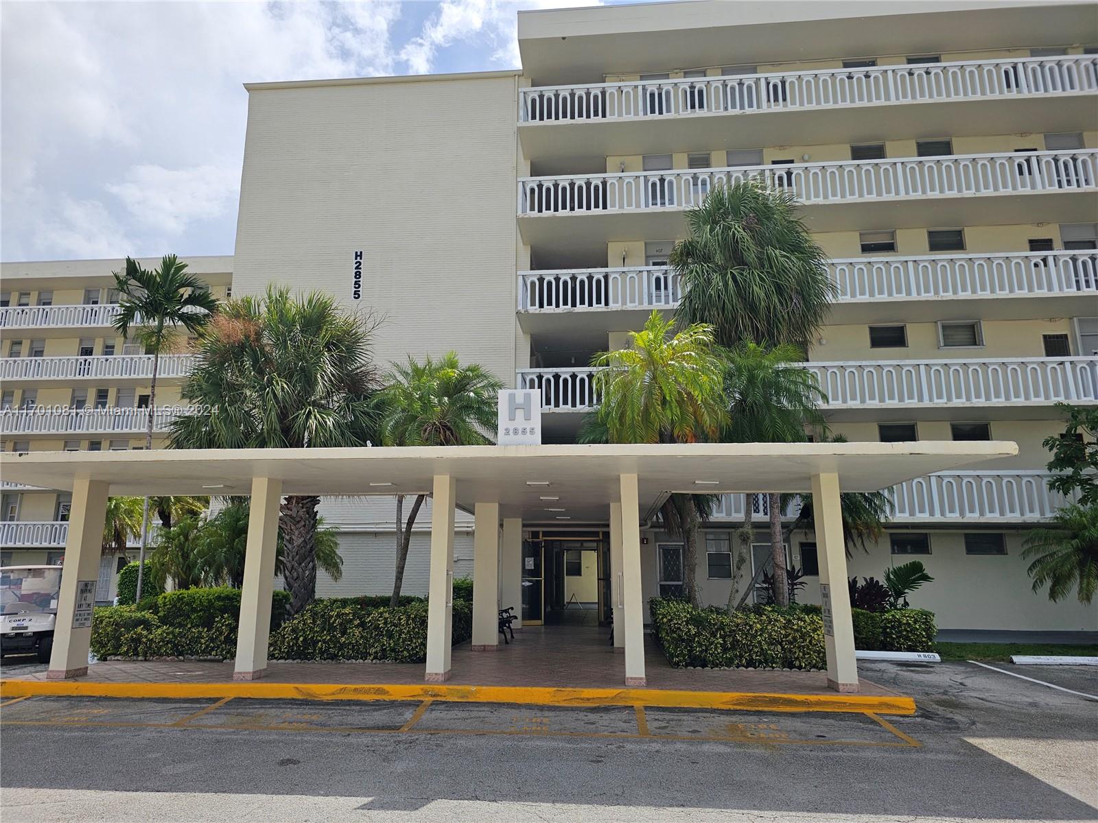 a view of building with street