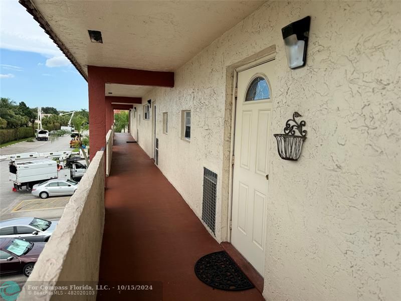 a hallway with windows