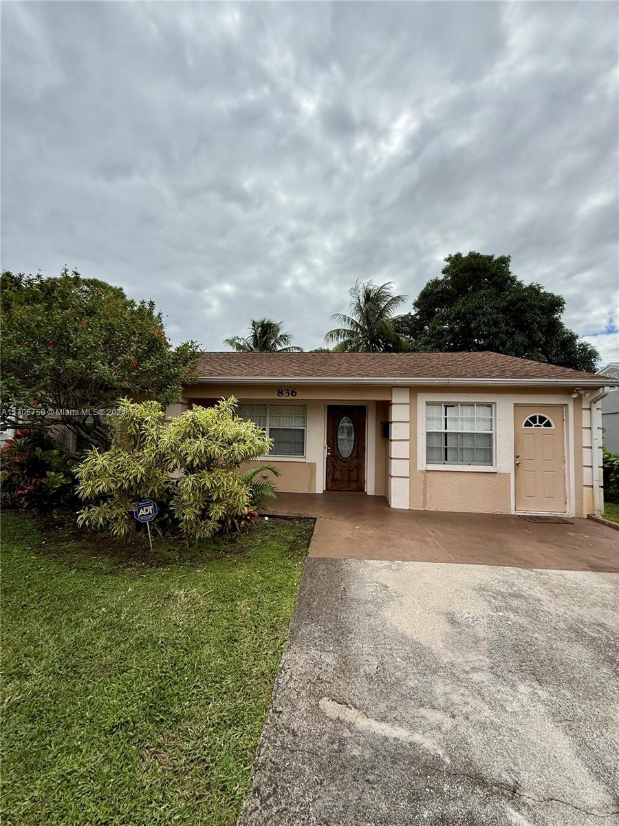 front view of a house with a yard