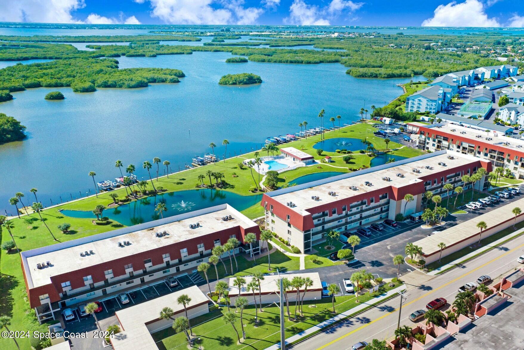 aerial of development river lakes