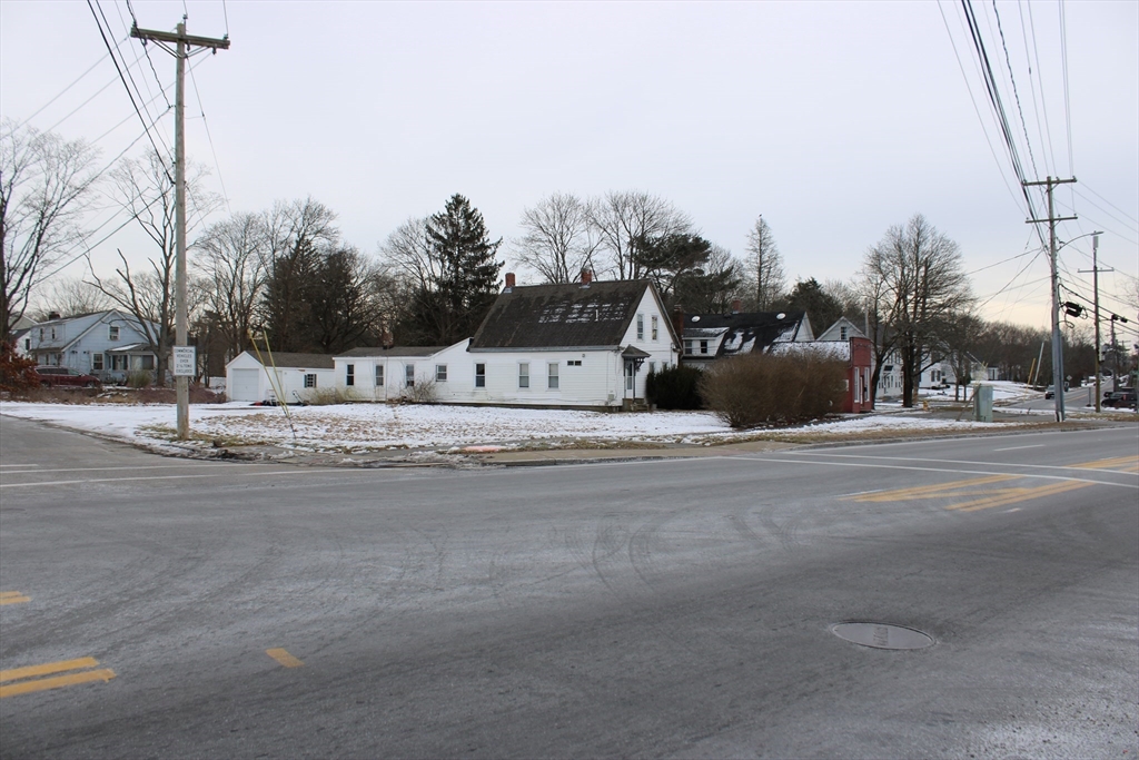 a view of street with a building