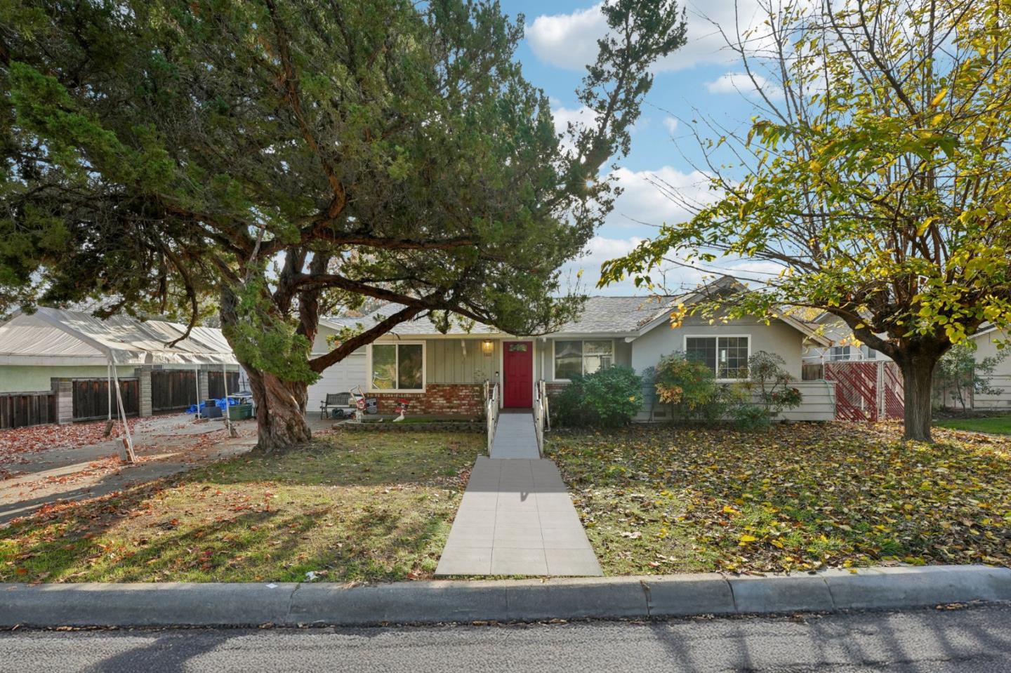 front view of a house with a yard