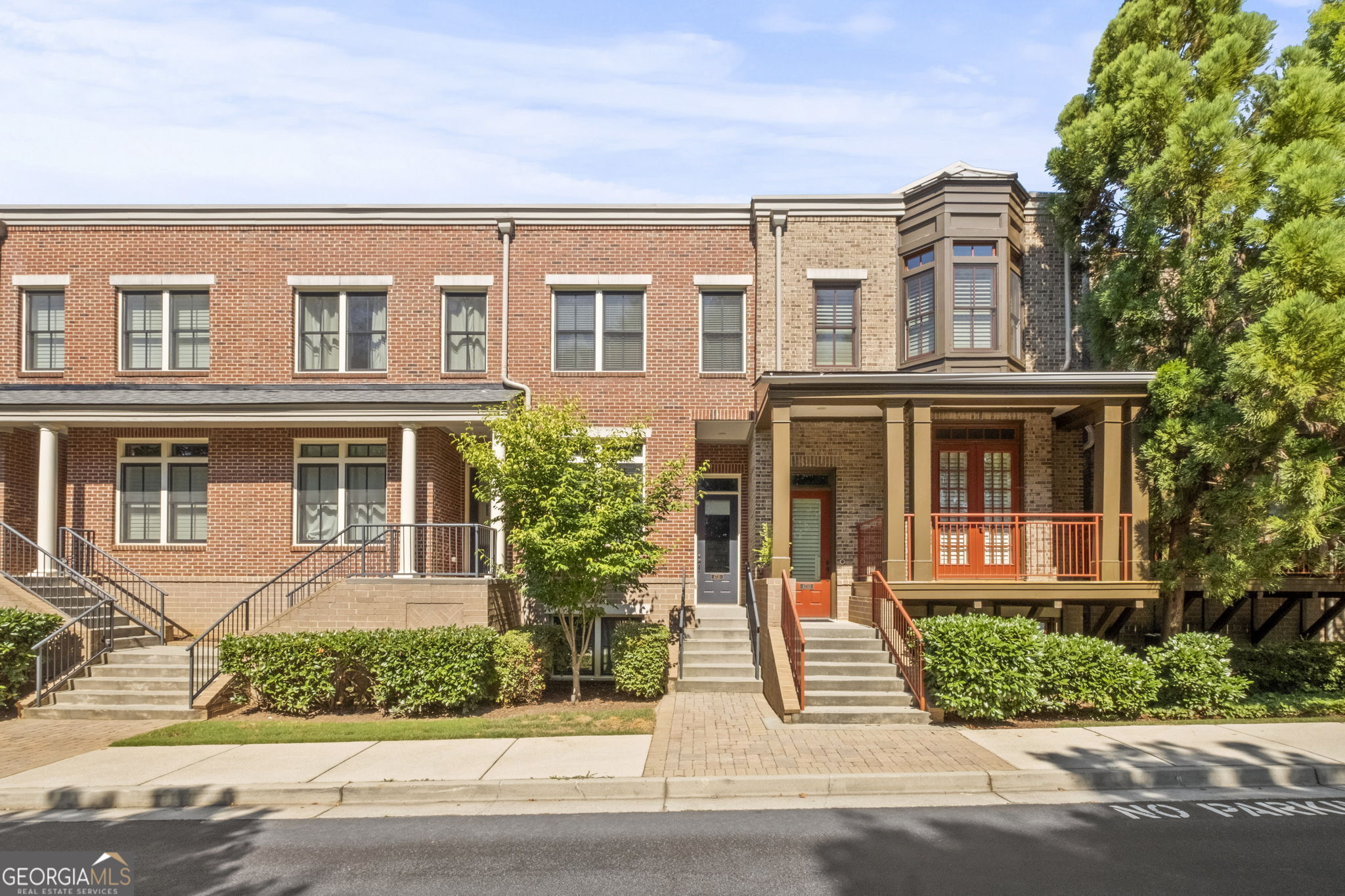 front view of a brick house