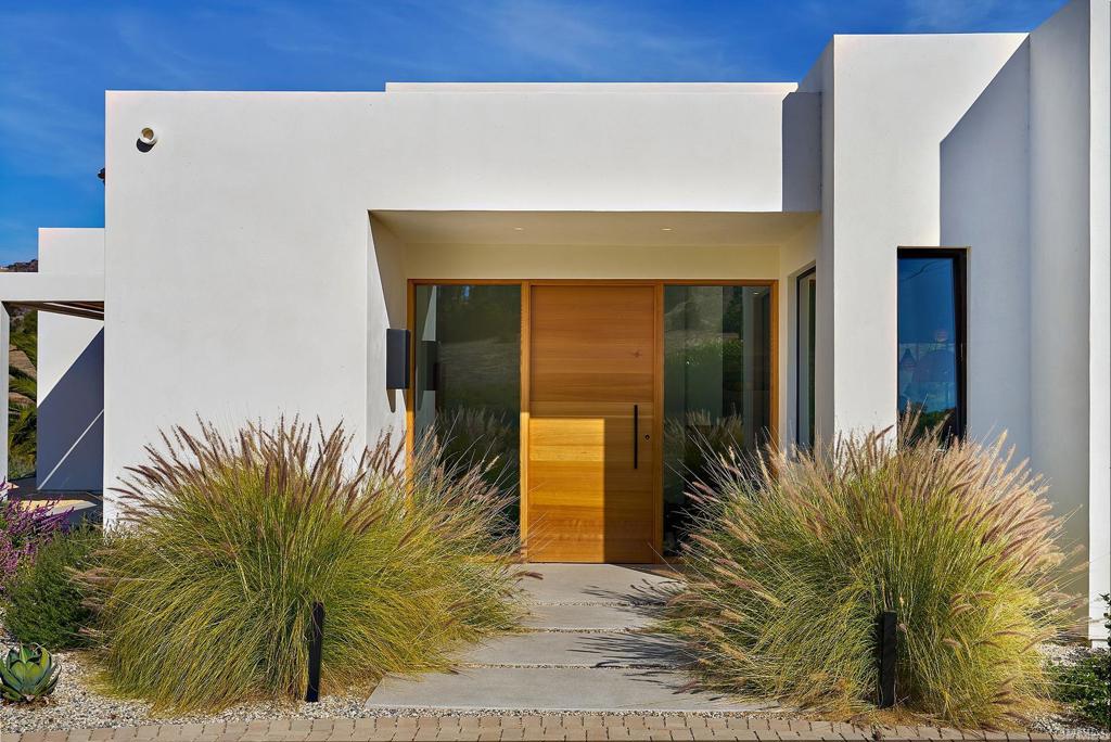 a view of a entryway door front of house