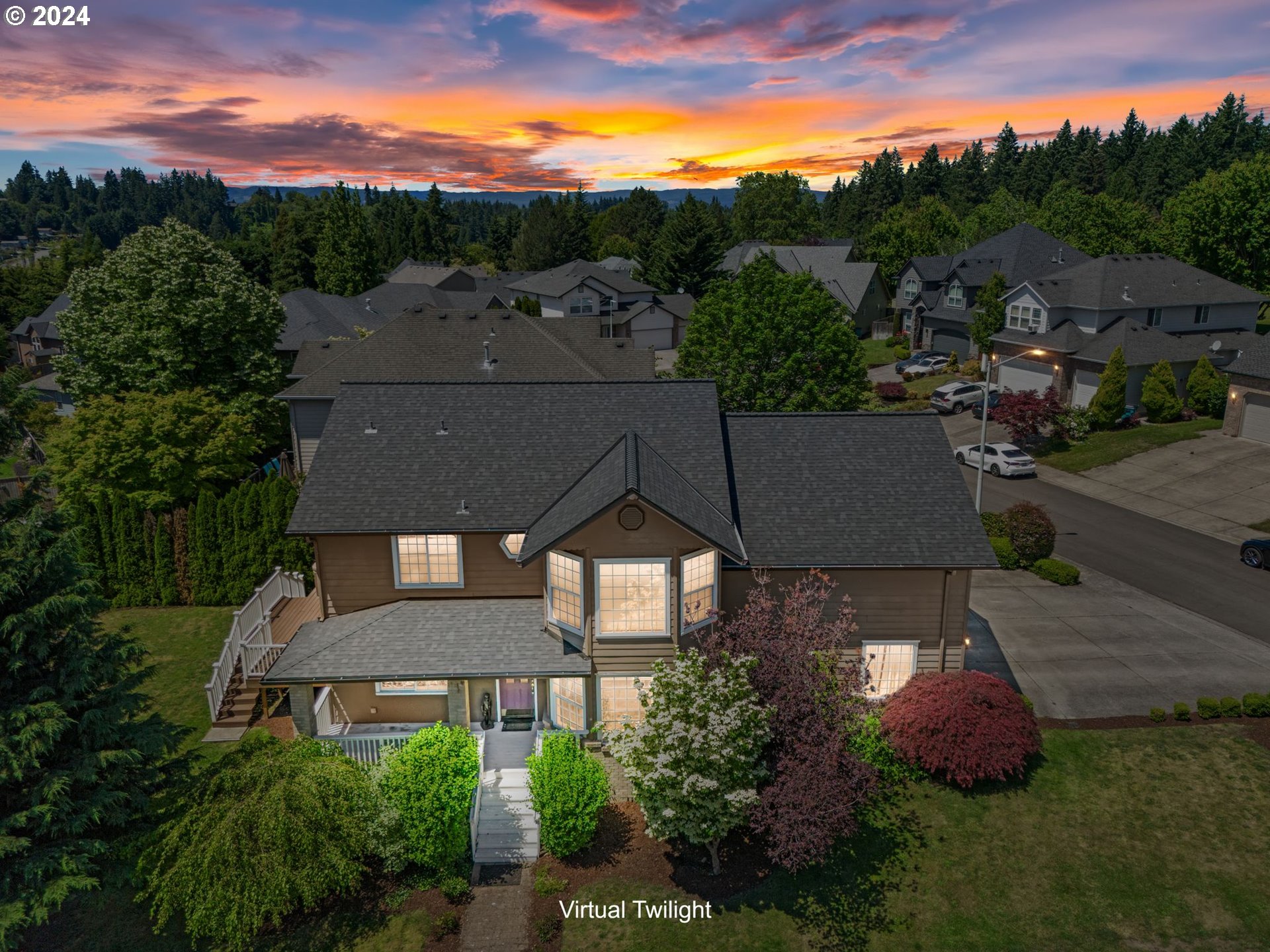 a aerial view of a house