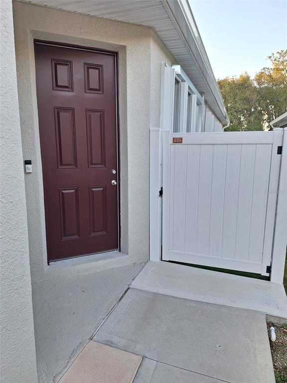 a view of front door of house