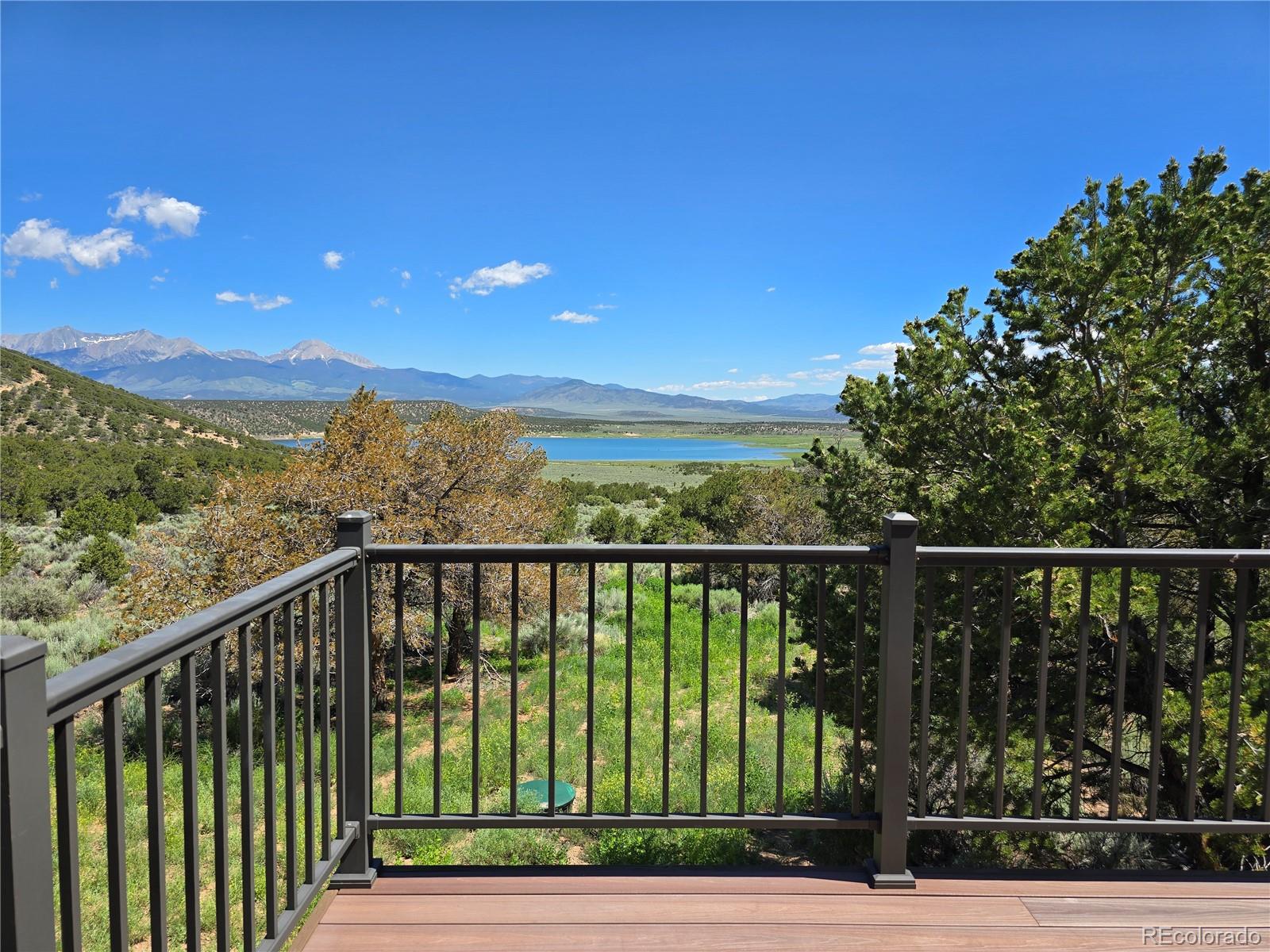 a view of a balcony with an outdoor space