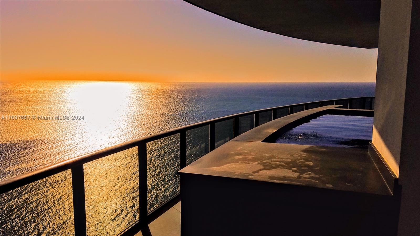 a view of ocean from a balcony