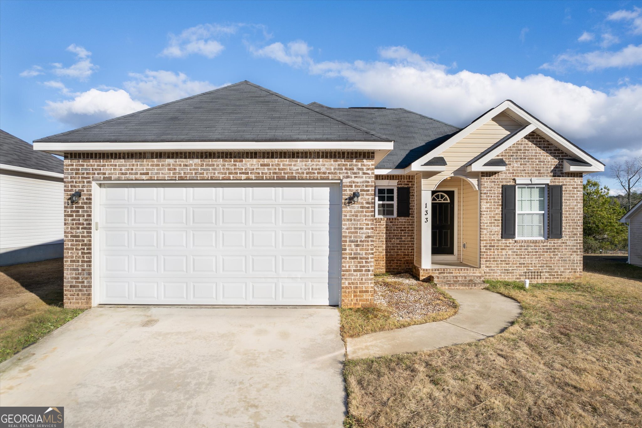 a front view of a house