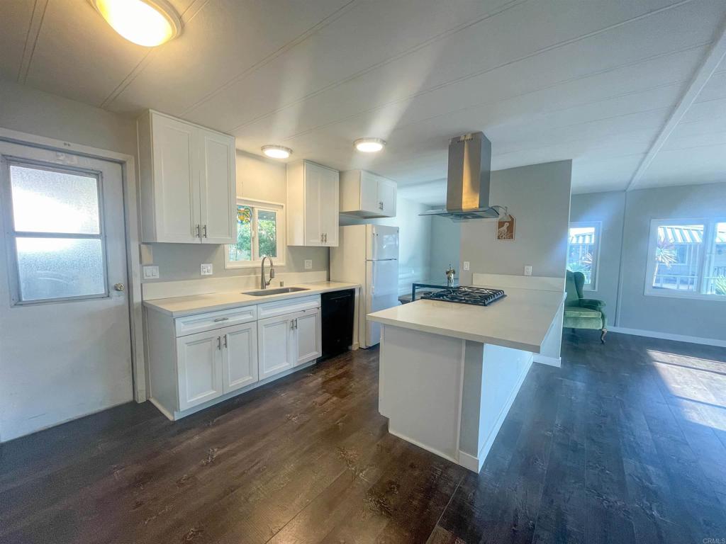 a kitchen with a sink cabinets stainless steel appliances and window