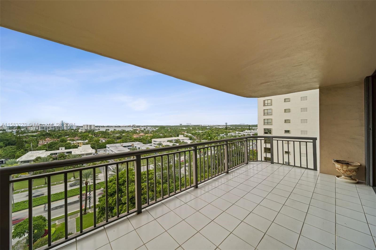 a view of balcony with city view