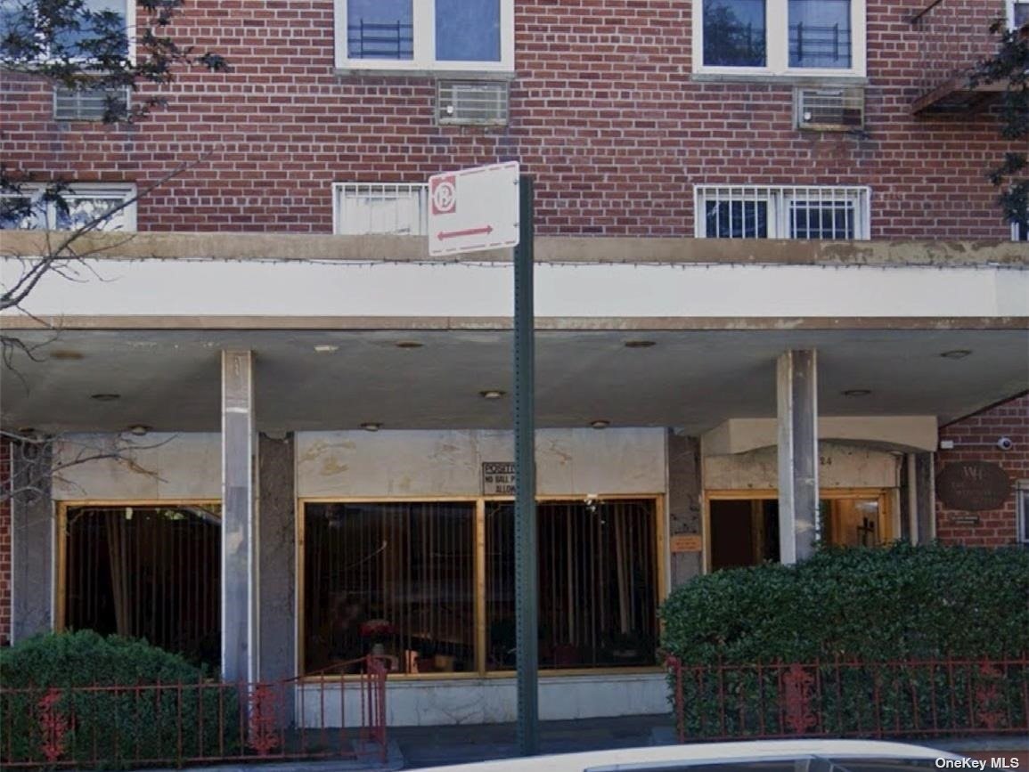 front view of a brick building