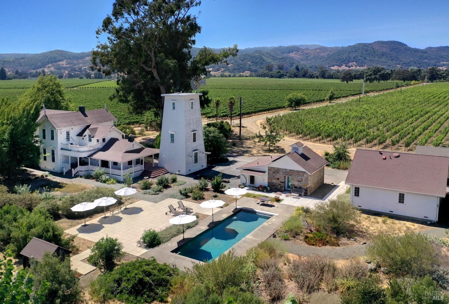 an aerial view of multiple house