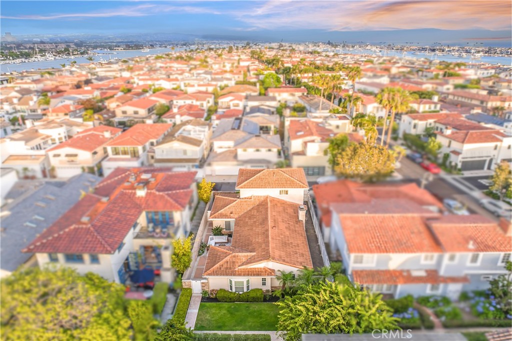 an aerial view of residential building and parking space