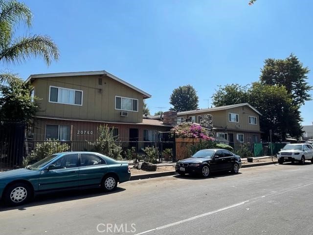 a car parked in front of a house