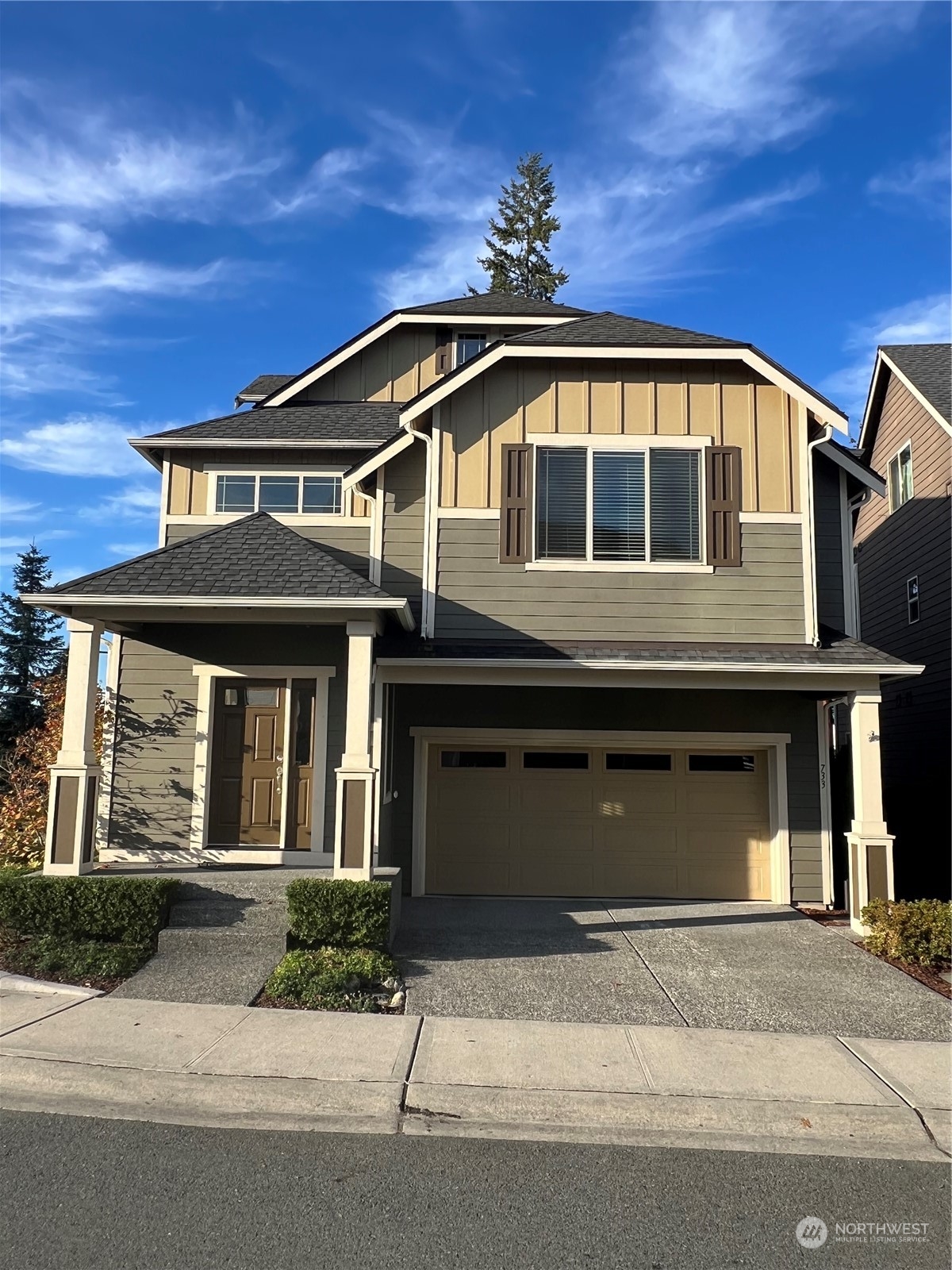 a front view of a house