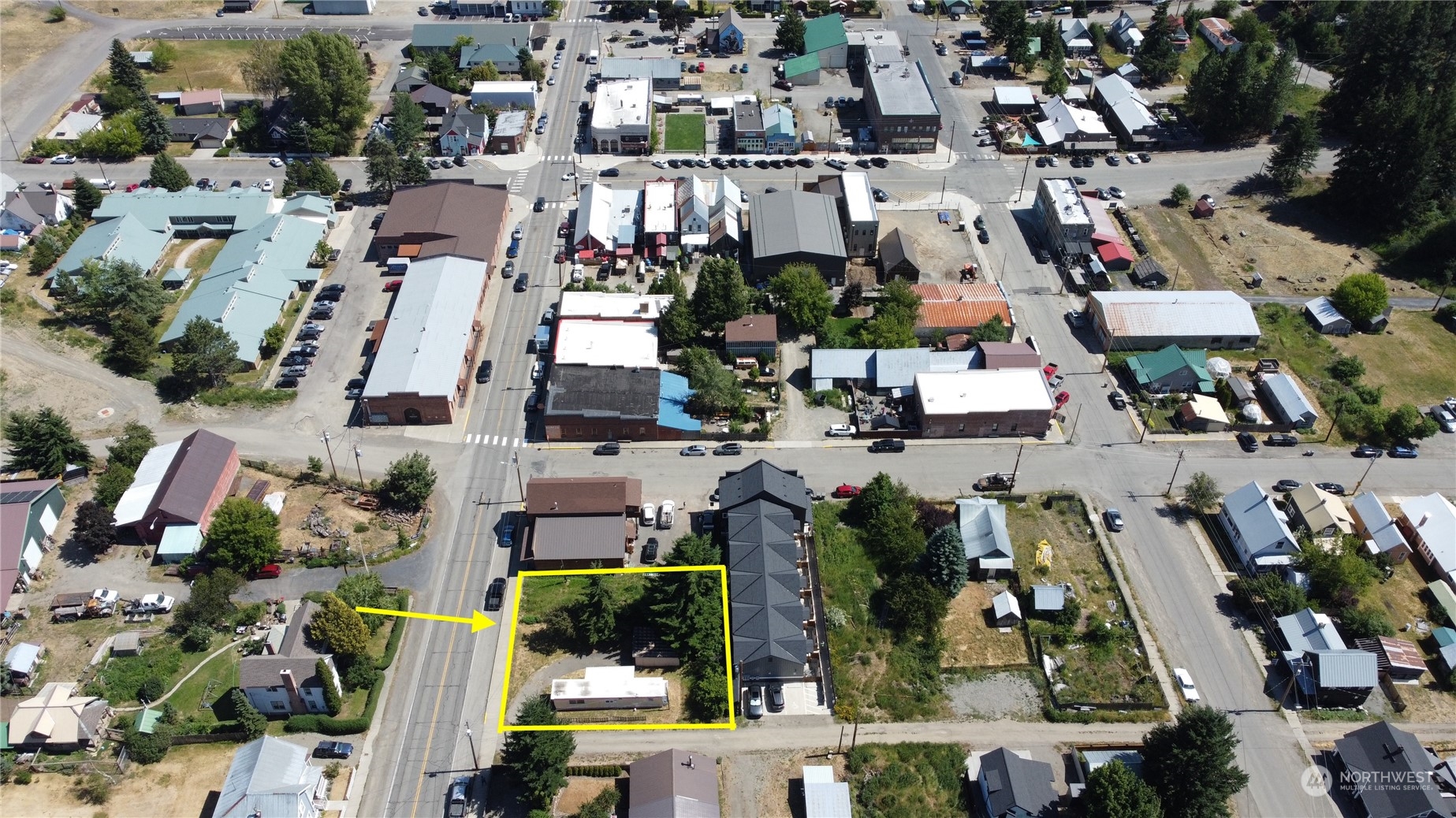 an aerial view of multiple house