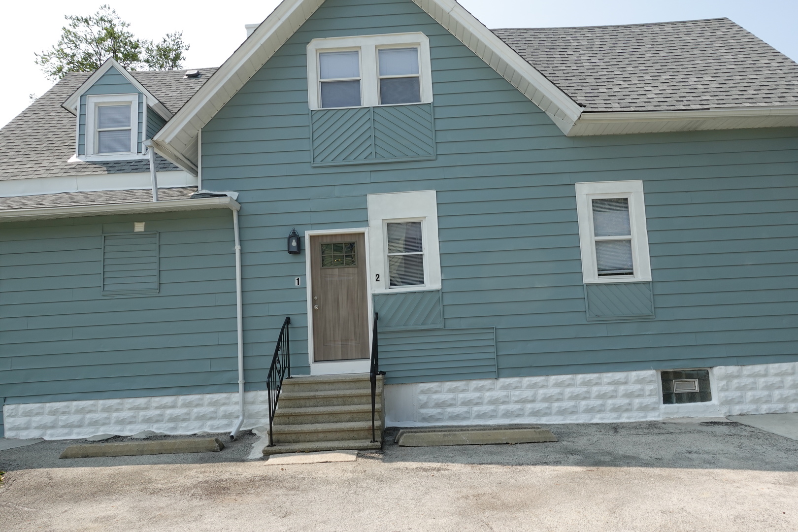 a front view of a house