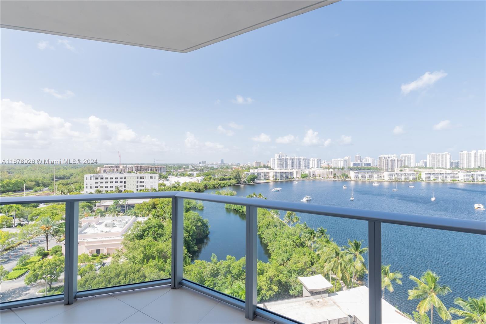 a view of a city from a balcony