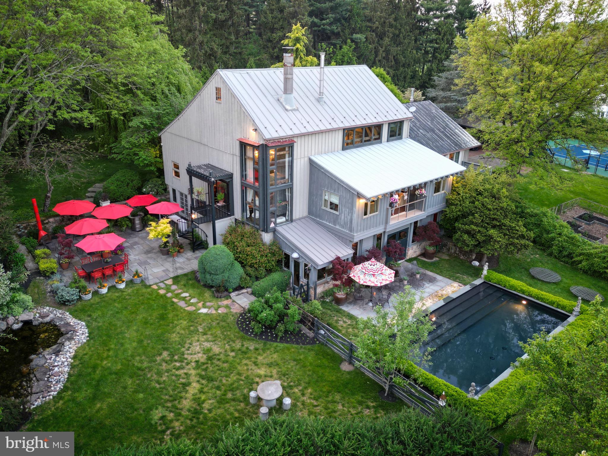 a aerial view of a house