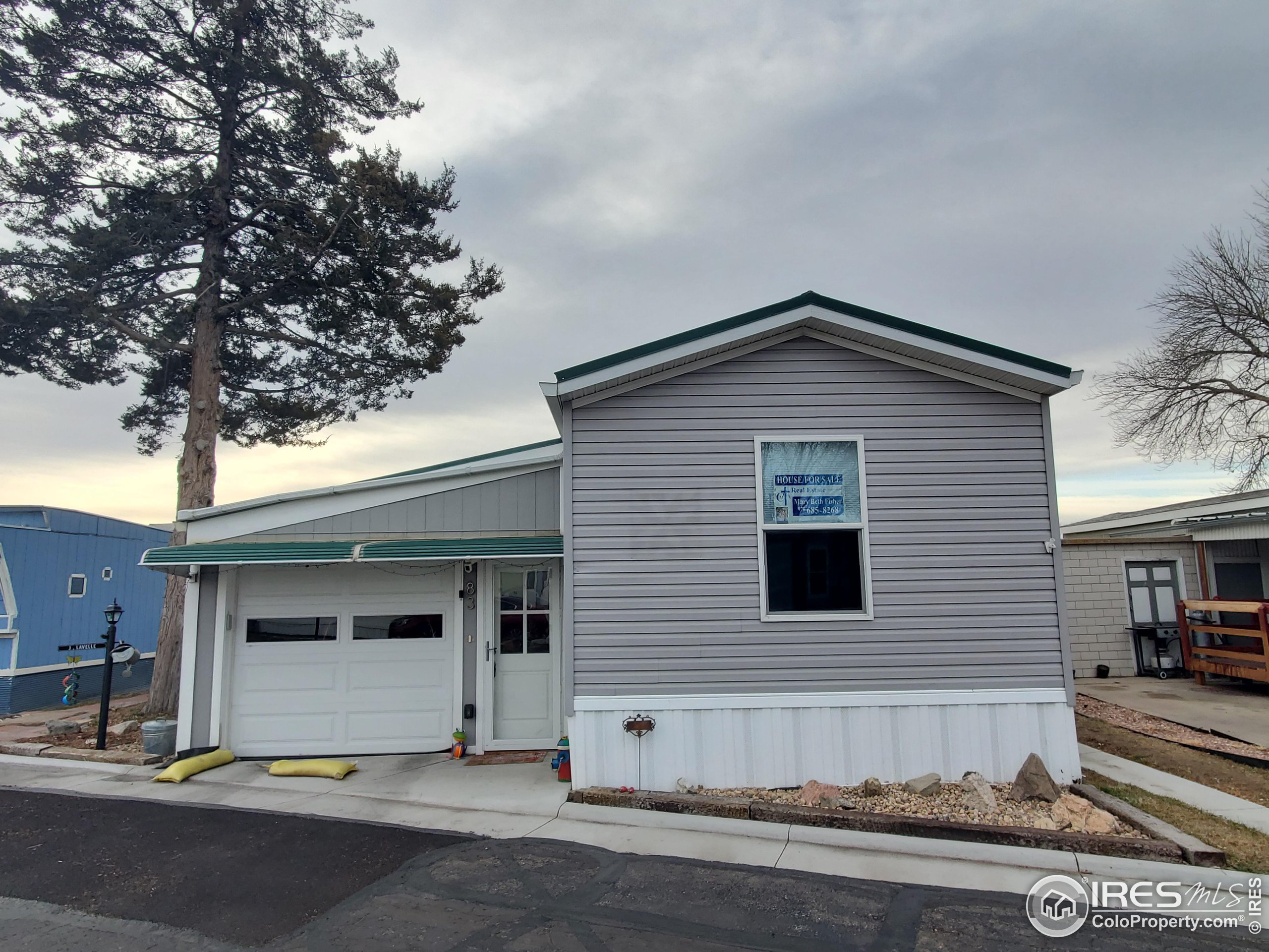 a front view of a house with garage