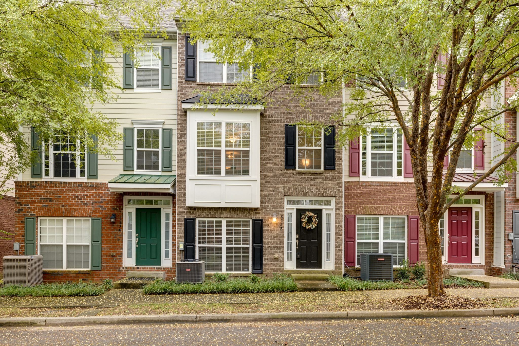 front view of a brick house