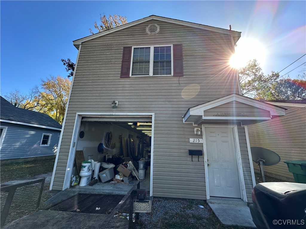 a front view of a house with patio