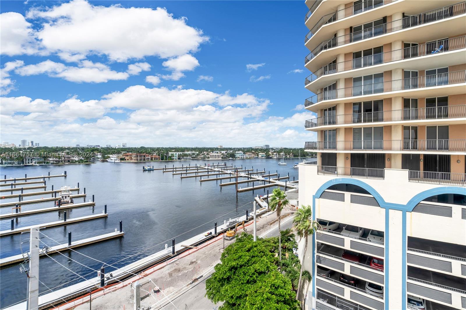 a house view with a lake view